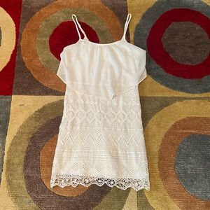 American Eagle Vintage Off White Bohemian Crochet Design Sundress Dress Size 4
